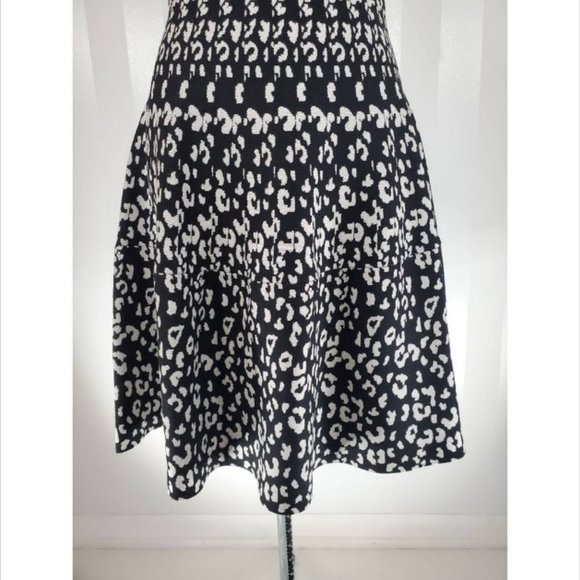 Rebecca Taylor Women Animal Print Round Neck Dress Black Sz S #102 - Picture 10 of 12